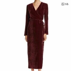 Wayf Velvet Maxi Dress in Deep Burgundy
